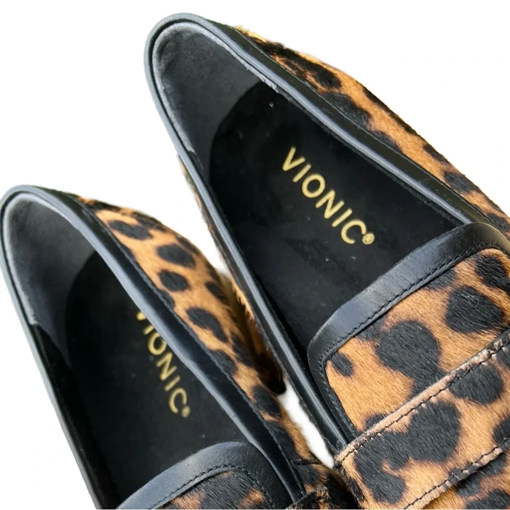 NWOB $139 Vionic Womens Sellah Calf Hair Animal Print Loafers - Picture 4 of 10